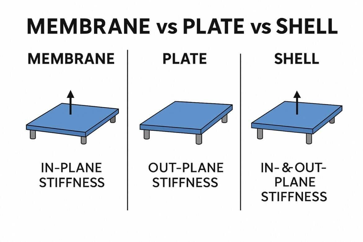الفرق بين Membrane وPlate وShell
