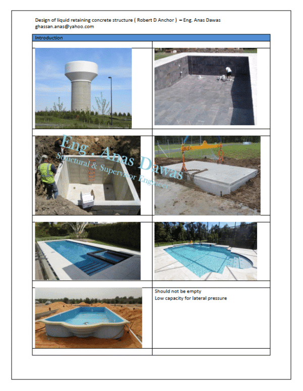 Liquid Retaining Concrete Structure
