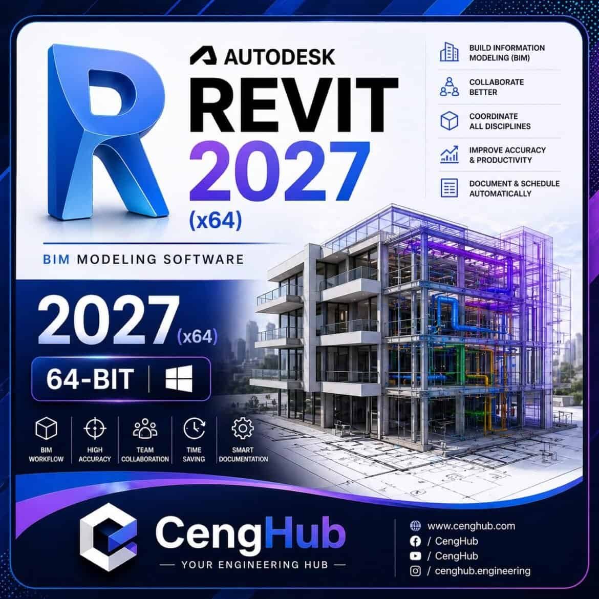 Autodesk Revit 2027 (x64) - CengHub | منصة الهندسة المدنية