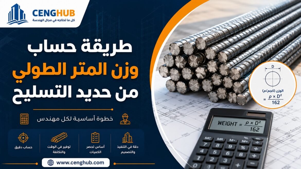 طريقة حساب وزن المتر الطولي من حديد التسليح